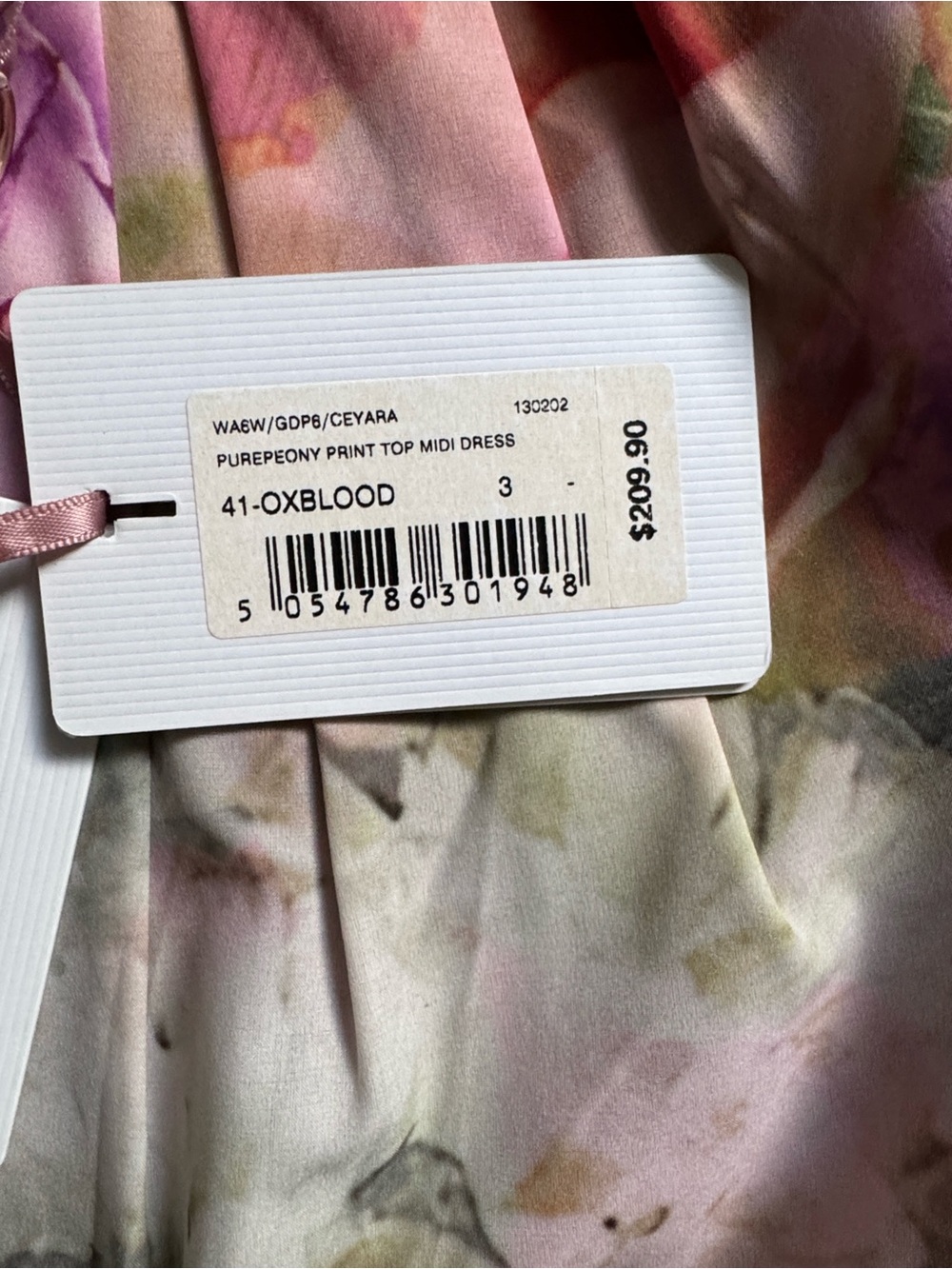 Ted Baker Pure Peony Print Top Midi Dress - Picture 4 of 5